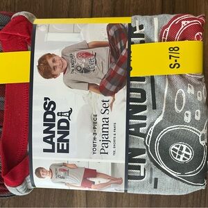 Lands' End Kids' Gray and Red Pajama Set